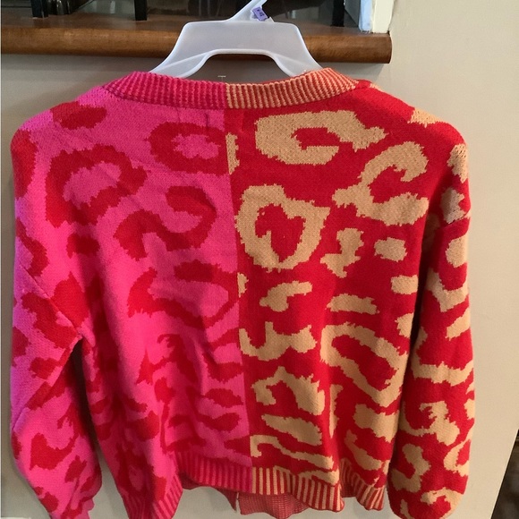 Pink and red cardigan **Sold** - Picture 2 of 3